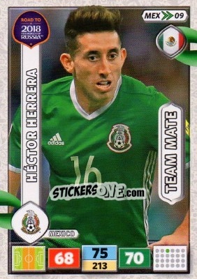 Sticker Héctor Herrera - Road to 2018 FIFA World Cup Russia. Adrenalyn XL n. MEX09 - Panini
