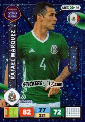 Sticker Rafael Márquez - Road to 2018 FIFA World Cup Russia. Adrenalyn XL n. MEX14 - Panini