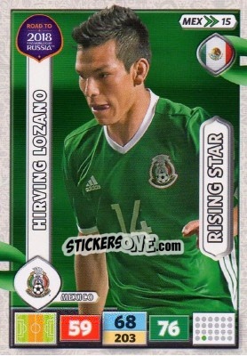 Sticker Hirving Lozano - Road to 2018 FIFA World Cup Russia. Adrenalyn XL n. MEX15 - Panini