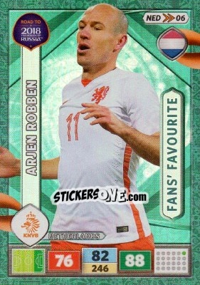Sticker Arjen Robben - Road to 2018 FIFA World Cup Russia. Adrenalyn XL n. NED06 - Panini
