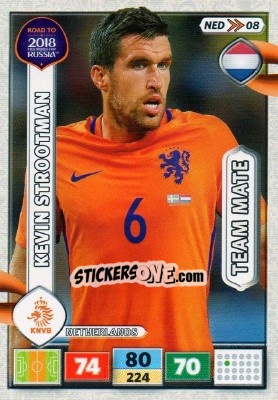 Sticker Kevin Strootman - Road to 2018 FIFA World Cup Russia. Adrenalyn XL n. NED08 - Panini