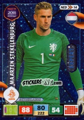 Sticker Maarten Stekelenburg - Road to 2018 FIFA World Cup Russia. Adrenalyn XL n. NED14 - Panini
