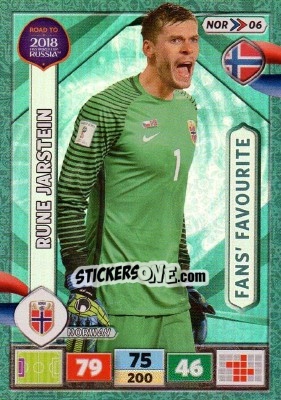 Sticker Rune Jarstein - Road to 2018 FIFA World Cup Russia. Adrenalyn XL n. NOR06 - Panini