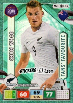 Sticker Chris Wood - Road to 2018 FIFA World Cup Russia. Adrenalyn XL n. NZL05 - Panini