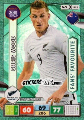 Sticker Chris Wood - Road to 2018 FIFA World Cup Russia. Adrenalyn XL - Panini