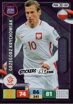 Sticker Grzegorz Krychowiak - Road to 2018 FIFA World Cup Russia. Adrenalyn XL - Panini