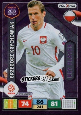Sticker Grzegorz Krychowiak - Road to 2018 FIFA World Cup Russia. Adrenalyn XL n. POL05 - Panini
