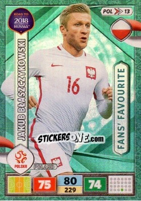 Sticker Jakub Blaszczykowski - Road to 2018 FIFA World Cup Russia. Adrenalyn XL n. POL13 - Panini