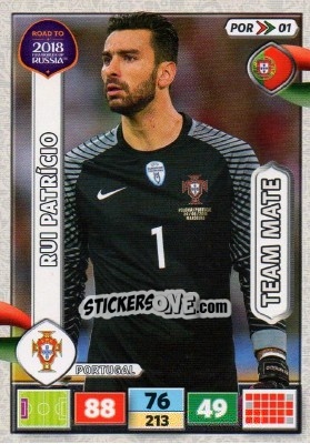 Sticker Rui Patrício - Road to 2018 FIFA World Cup Russia. Adrenalyn XL n. POR01 - Panini
