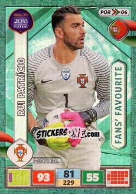 Sticker Rui Patrício - Road to 2018 FIFA World Cup Russia. Adrenalyn XL n. POR06 - Panini