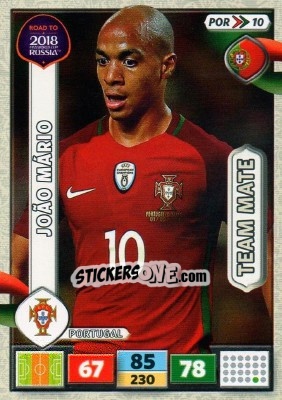 Sticker João Mário - Road to 2018 FIFA World Cup Russia. Adrenalyn XL n. POR10 - Panini
