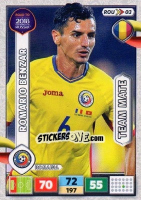 Sticker Romario Benzar - Road to 2018 FIFA World Cup Russia. Adrenalyn XL n. ROU03 - Panini