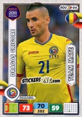 Cromo Dragoș Grigore - Road to 2018 FIFA World Cup Russia. Adrenalyn XL n. ROU04 - Panini