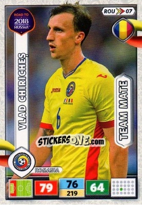 Sticker Vlad Chiricheș - Road to 2018 FIFA World Cup Russia. Adrenalyn XL n. ROU07 - Panini