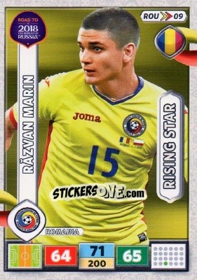 Sticker Răzvan Marin - Road to 2018 FIFA World Cup Russia. Adrenalyn XL n. ROU09 - Panini