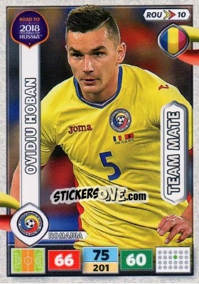 Sticker Ovidiu Hoban - Road to 2018 FIFA World Cup Russia. Adrenalyn XL n. ROU10 - Panini