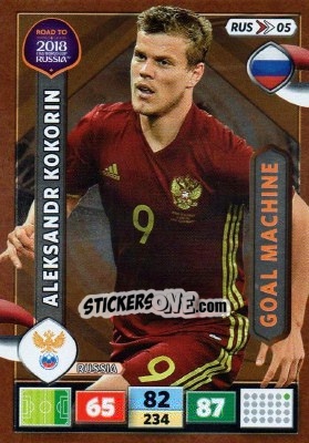 Sticker Aleksandr Kokorin - Road to 2018 FIFA World Cup Russia. Adrenalyn XL n. RUS05 - Panini