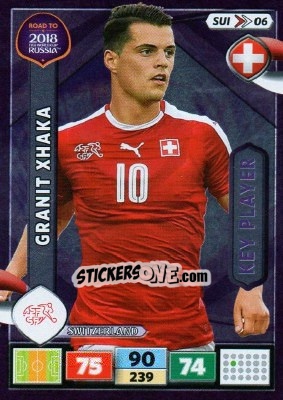 Sticker Granit Xhaka - Road to 2018 FIFA World Cup Russia. Adrenalyn XL n. SUI06 - Panini