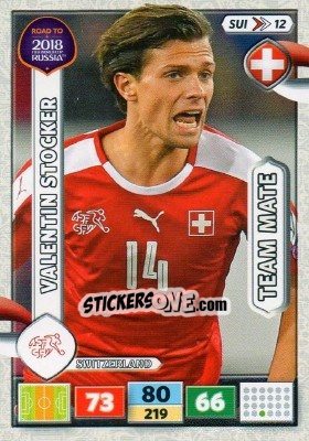 Sticker Valentin Stocker - Road to 2018 FIFA World Cup Russia. Adrenalyn XL n. SUI12 - Panini