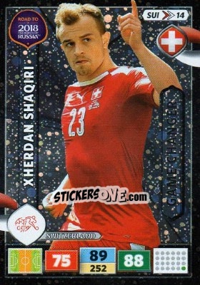 Sticker Xherdan Shaqiri - Road to 2018 FIFA World Cup Russia. Adrenalyn XL n. SUI14 - Panini