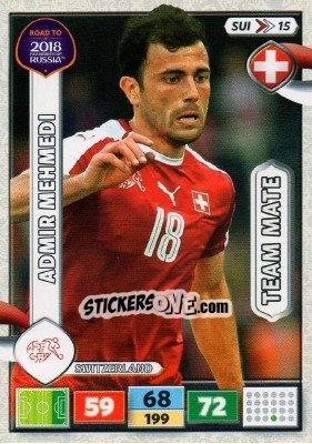 Sticker Admir Mehmedi - Road to 2018 FIFA World Cup Russia. Adrenalyn XL n. SUI15 - Panini