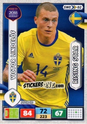 Sticker Victor Lindelöf - Road to 2018 FIFA World Cup Russia. Adrenalyn XL - Panini