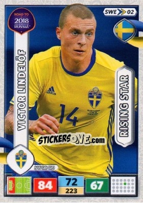 Sticker Victor Lindelöf - Road to 2018 FIFA World Cup Russia. Adrenalyn XL n. SWE02 - Panini