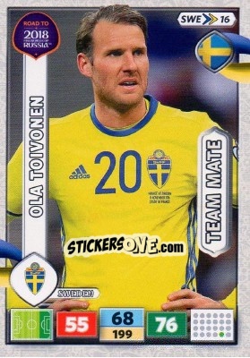 Sticker Ola Toivonen - Road to 2018 FIFA World Cup Russia. Adrenalyn XL n. SWE16 - Panini