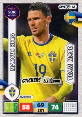 Sticker Marcus Berg - Road to 2018 FIFA World Cup Russia. Adrenalyn XL - Panini