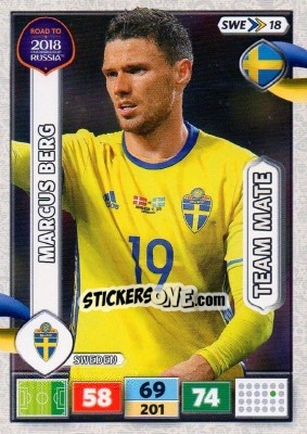 Figurina Marcus Berg - Road to 2018 FIFA World Cup Russia. Adrenalyn XL - Panini