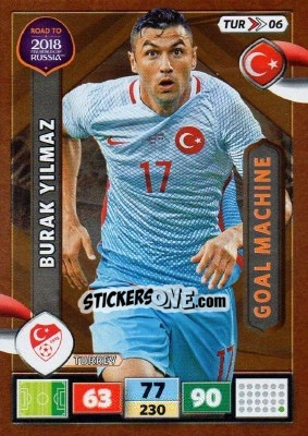 Sticker Burak Yilmaz - Road to 2018 FIFA World Cup Russia. Adrenalyn XL n. TUR06 - Panini