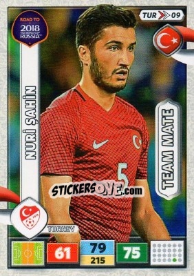 Sticker Nuri Sahin - Road to 2018 FIFA World Cup Russia. Adrenalyn XL n. TUR09 - Panini