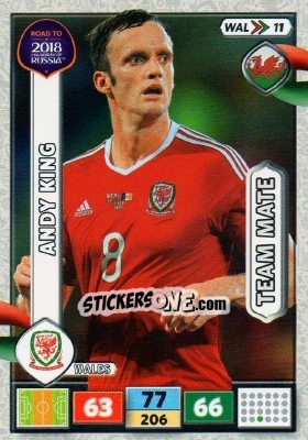 Sticker Andy King - Road to 2018 FIFA World Cup Russia. Adrenalyn XL n. WAL11 - Panini