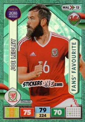 Sticker Joe Ledley - Road to 2018 FIFA World Cup Russia. Adrenalyn XL n. WAL13 - Panini