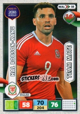 Cromo Hal Robson-Kanu - Road to 2018 FIFA World Cup Russia. Adrenalyn XL n. WAL18 - Panini