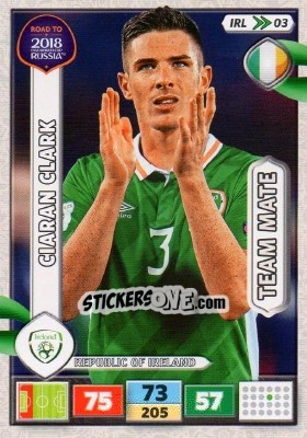 Sticker Ciaran Clark - Road to 2018 FIFA World Cup Russia. Adrenalyn XL n. IRL03 - Panini