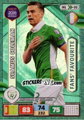 Sticker Seamus Coleman - Road to 2018 FIFA World Cup Russia. Adrenalyn XL n. IRL05 - Panini