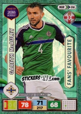 Sticker Gareth McAuley - Road to 2018 FIFA World Cup Russia. Adrenalyn XL n. NIR06 - Panini