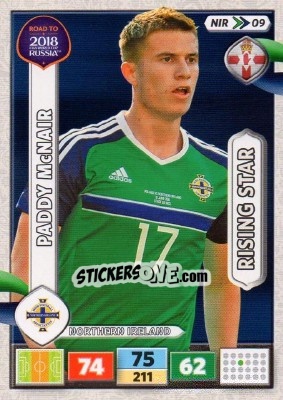 Sticker Paddy McNair - Road to 2018 FIFA World Cup Russia. Adrenalyn XL n. NIR09 - Panini