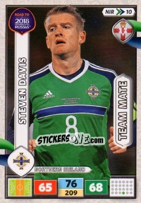 Sticker Steven Davis - Road to 2018 FIFA World Cup Russia. Adrenalyn XL n. NIR10 - Panini