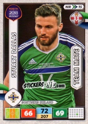 Sticker Stuart Dallas - Road to 2018 FIFA World Cup Russia. Adrenalyn XL n. NIR15 - Panini