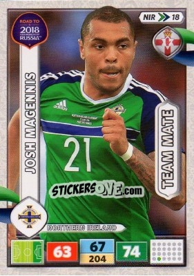 Sticker Josh Magennis - Road to 2018 FIFA World Cup Russia. Adrenalyn XL n. NIR18 - Panini