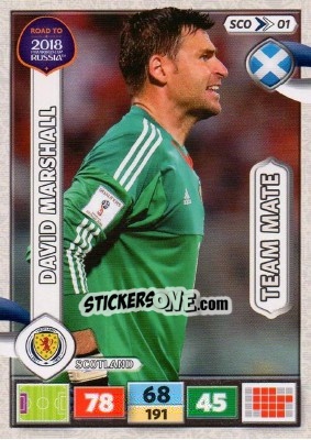 Sticker David Marshall - Road to 2018 FIFA World Cup Russia. Adrenalyn XL n. SCO01 - Panini