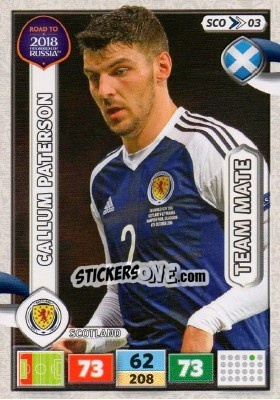 Sticker Callum Paterson - Road to 2018 FIFA World Cup Russia. Adrenalyn XL n. SCO03 - Panini