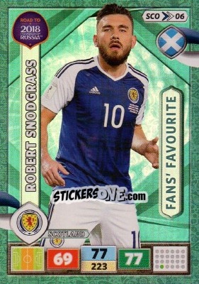 Sticker Robert Snodgrass - Road to 2018 FIFA World Cup Russia. Adrenalyn XL n. SCO06 - Panini