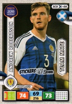 Sticker Andrew Robertson - Road to 2018 FIFA World Cup Russia. Adrenalyn XL n. SCO08 - Panini