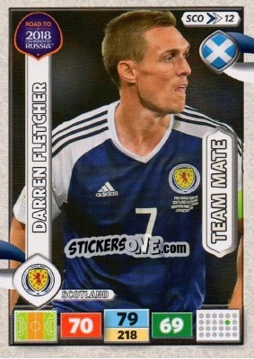 Sticker Darren Fletcher - Road to 2018 FIFA World Cup Russia. Adrenalyn XL n. SCO12 - Panini