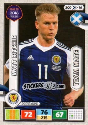 Sticker Matt Ritchie - Road to 2018 FIFA World Cup Russia. Adrenalyn XL n. SCO16 - Panini