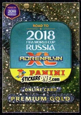Sticker Online Card Premium Gold - Road to 2018 FIFA World Cup Russia. Adrenalyn XL n. OC-PG - Panini