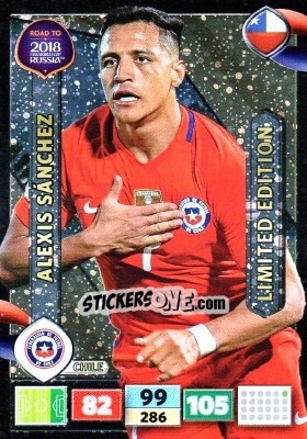 Sticker Alexis Sánchez - Road to 2018 FIFA World Cup Russia. Adrenalyn XL n. LE-ASA - Panini